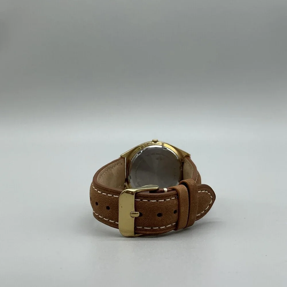 Vintage Phasar Mens Watch 35mm Y563-8430 Gold Tone Day Date New Battery